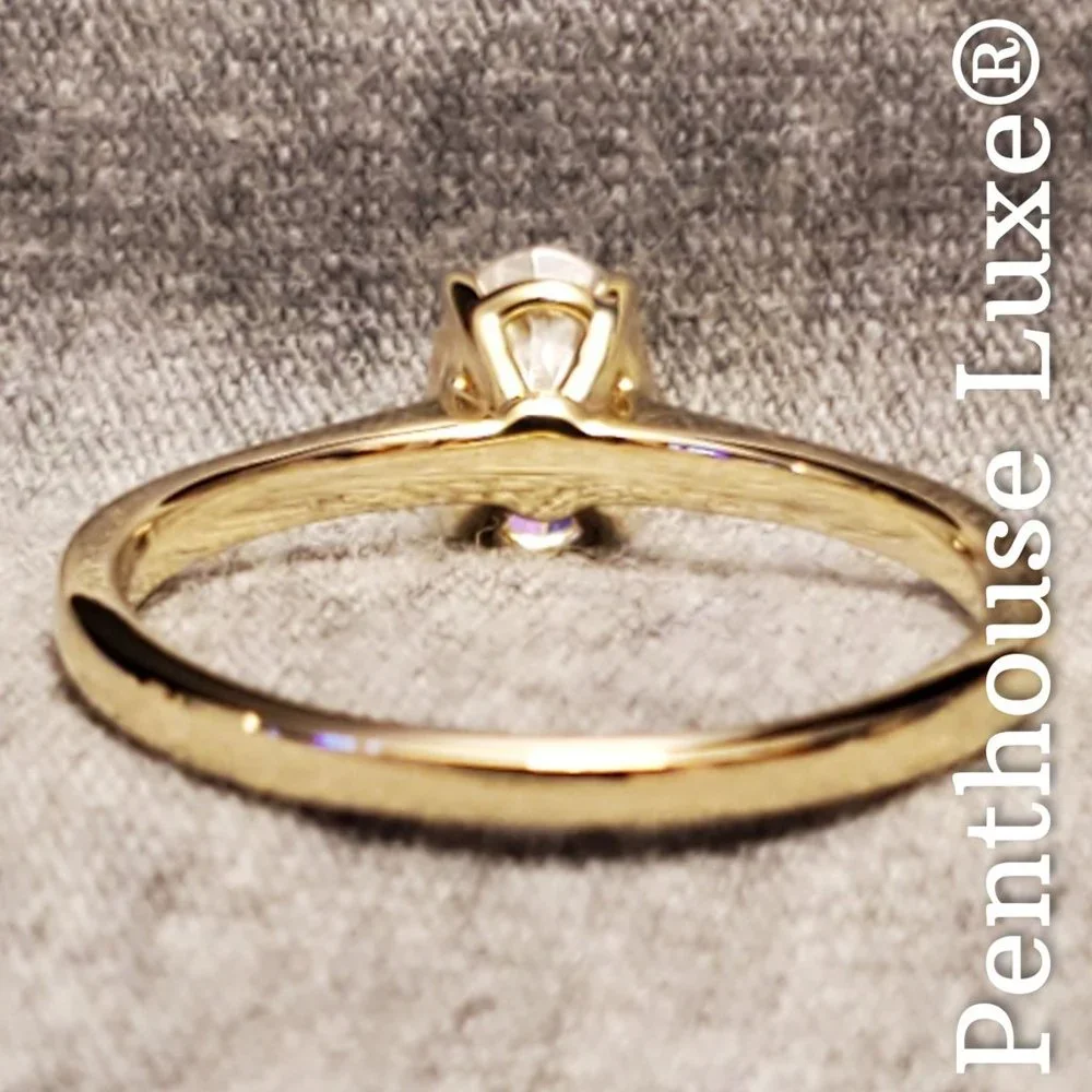 SOLID 10K Yellow Gold 1ct Moissanite Solitaire Wedding Ring - Picture 5 of 7